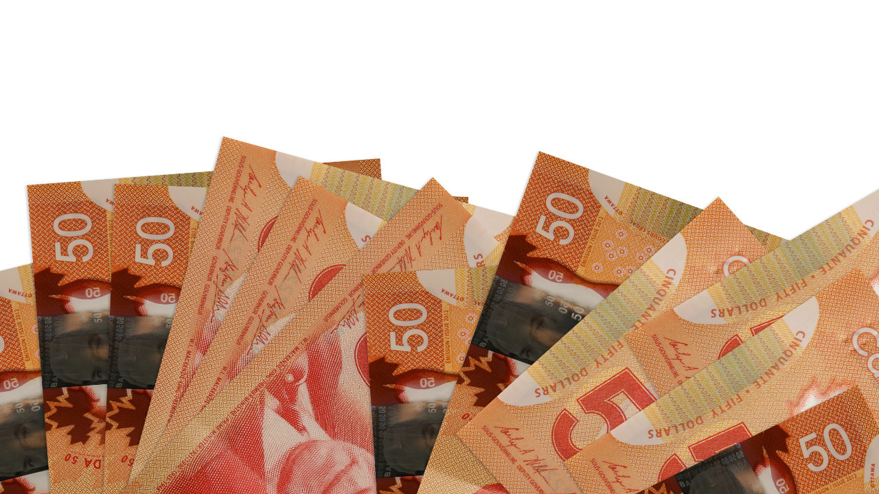 a bunch of Canadian 50$ bills