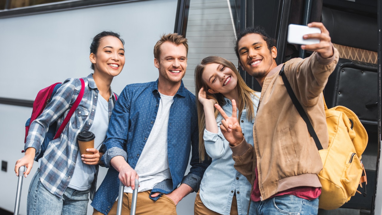 Bunch of friends taking a picture